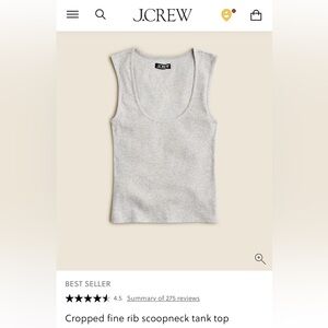 J. Crew Light Gray Tank Top medium